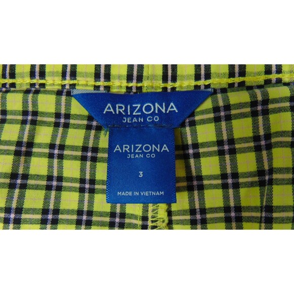 Arizona Yellow Plaid Zip Front Skirt Size 3 Clueless Style 90's Aesthetic Gothic - Picture 6 of 10